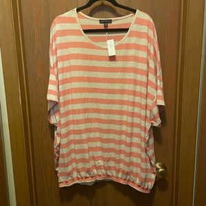NWT Lane Bryant  26/28 Peach & Tan Stripe T-shirt!